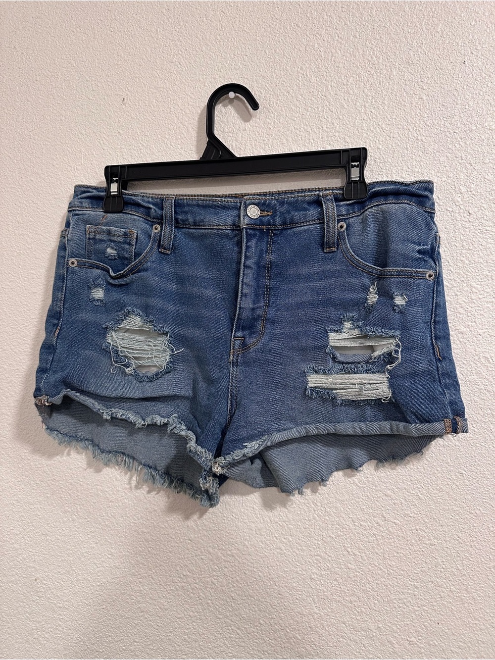 Mossimo Supply Co. Distressed Blue Denim Jean Shorts